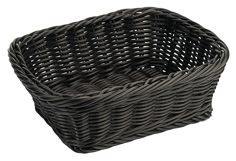 Polyrattan Korb eckig 23 x 18,5 cm - Schwarz Polyrattan Korb eckig 23 x 18,5 cm - Schwarz