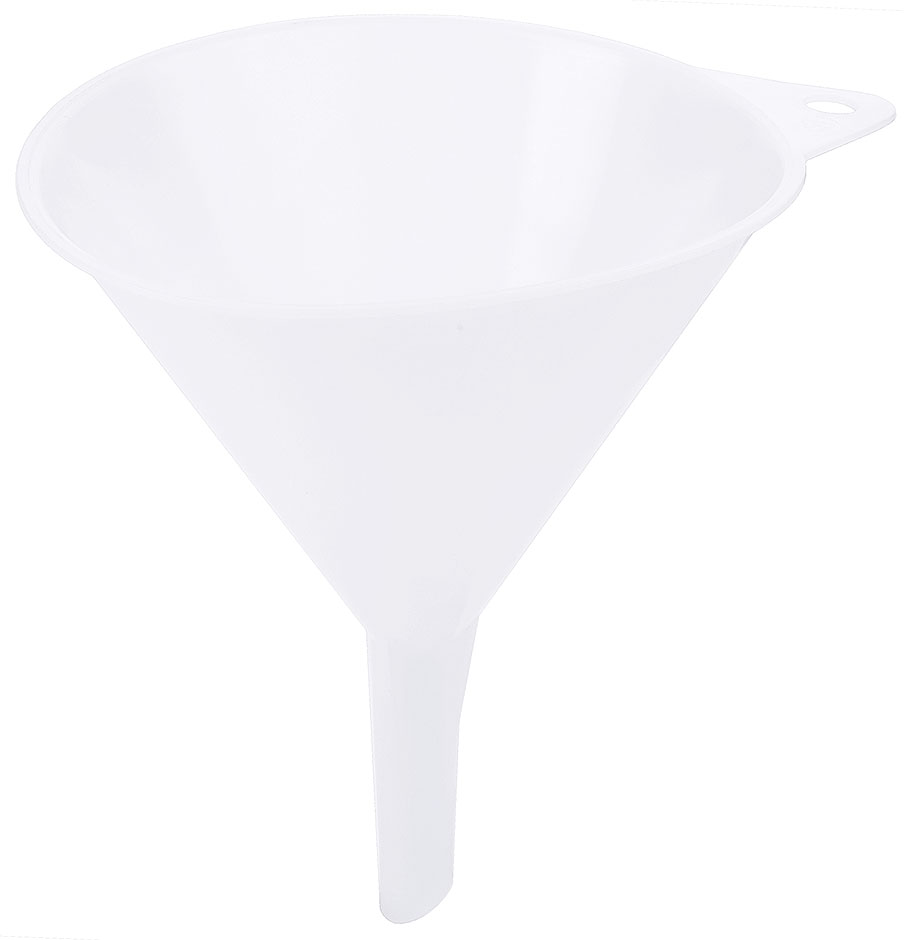 Trichter HD-Polyethylen - Ø Durchlauf 1,2 cm - Ø innen 15,0 cm - Volumen 0,80 Liter Trichter HD-Polyethylen - Ø Durchlauf 1,2 cm - Ø innen 15,0 cm - Volumen 0,80 Liter