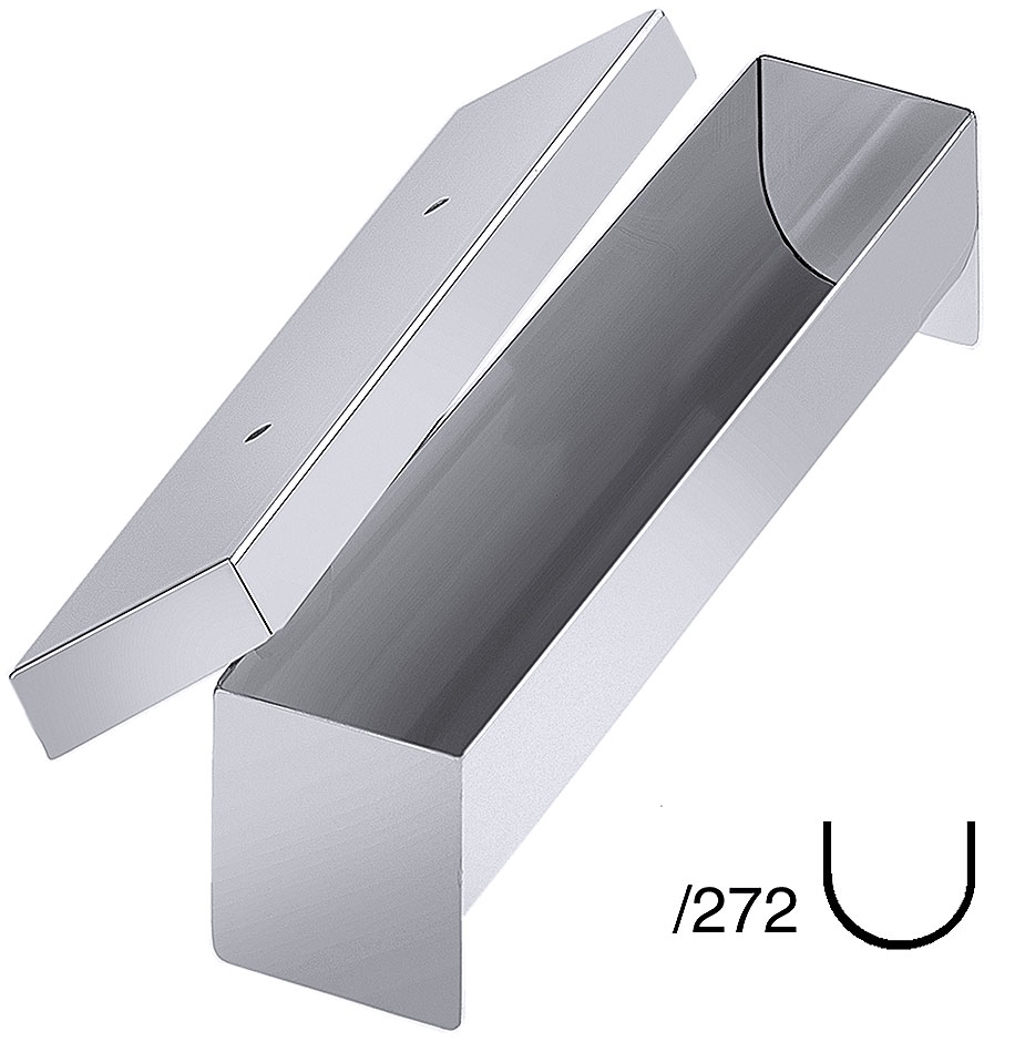 Pastetenform - Maße 27,5 x 5,5 cm - Vol. 0,5 Liter - halbrund Pastetenform - Maße 27,5 x 5,5 cm - Vol. 0,5 Liter - halbrund