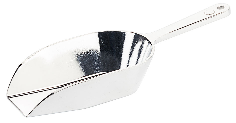 Schaufel aus Aluminium - Maße 12,0 x 7,0 cm - Länge 21,0 cm - Volumen 0,11 Liter