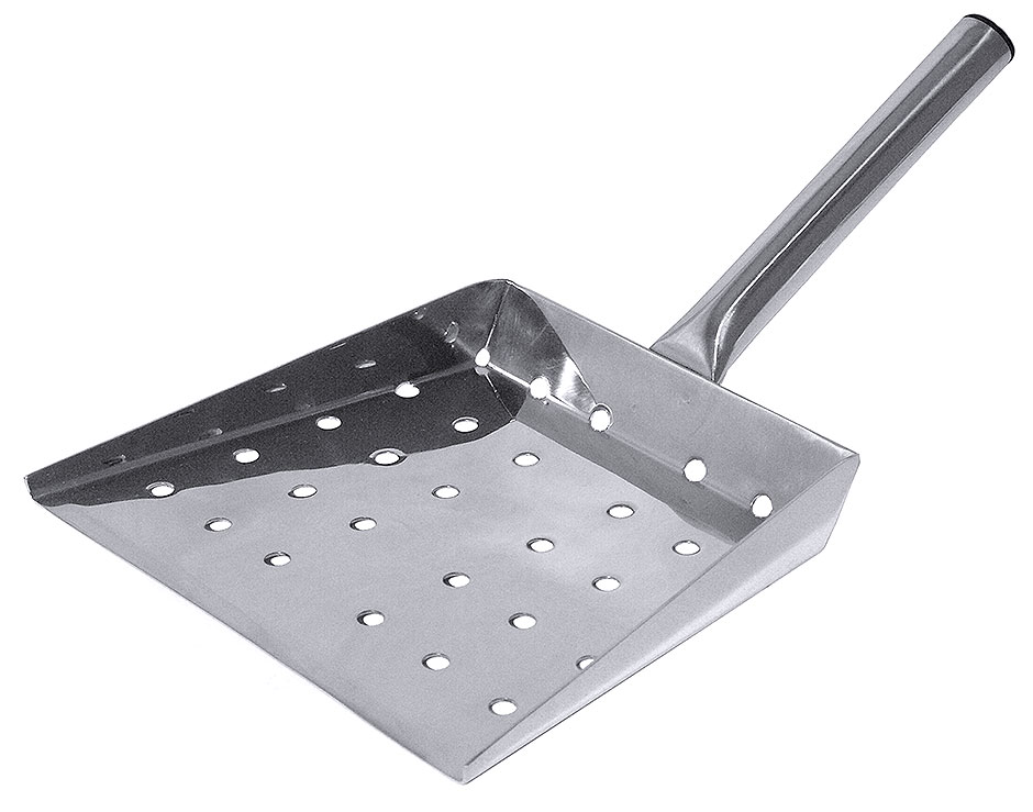 Back- - Fettschaufel, gelocht Ø 8 mm - Schaufelmaß 20 x 18 cm - Stiellänge 16,5 cm Back- - Fettschaufel, gelocht Ø 8 mm - Schaufelmaß 20 x 18 cm - Stiellänge 16,5 cm