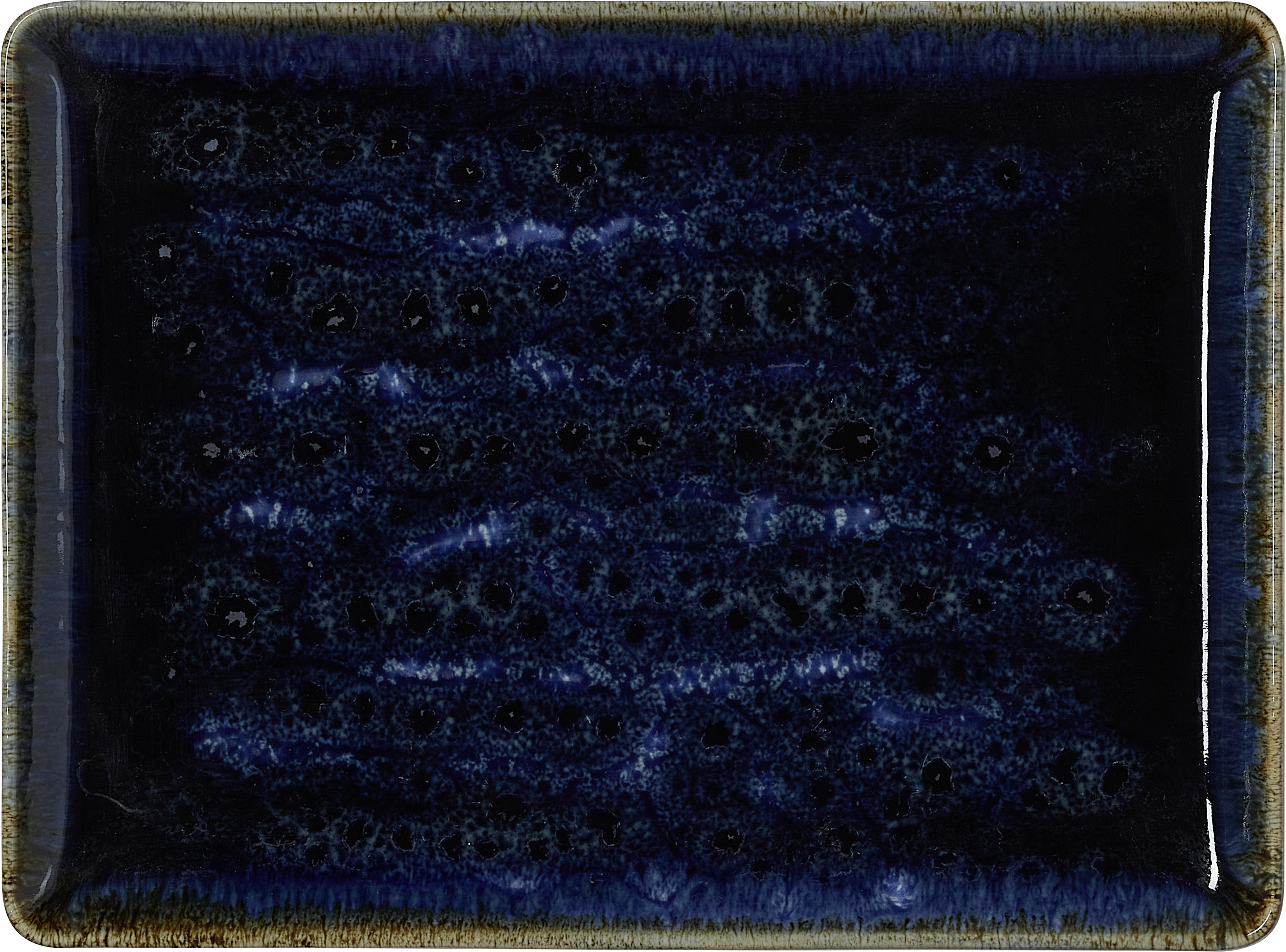 Teller, flach, 27 x 20 cm, Serie dark ocean, Porzellan