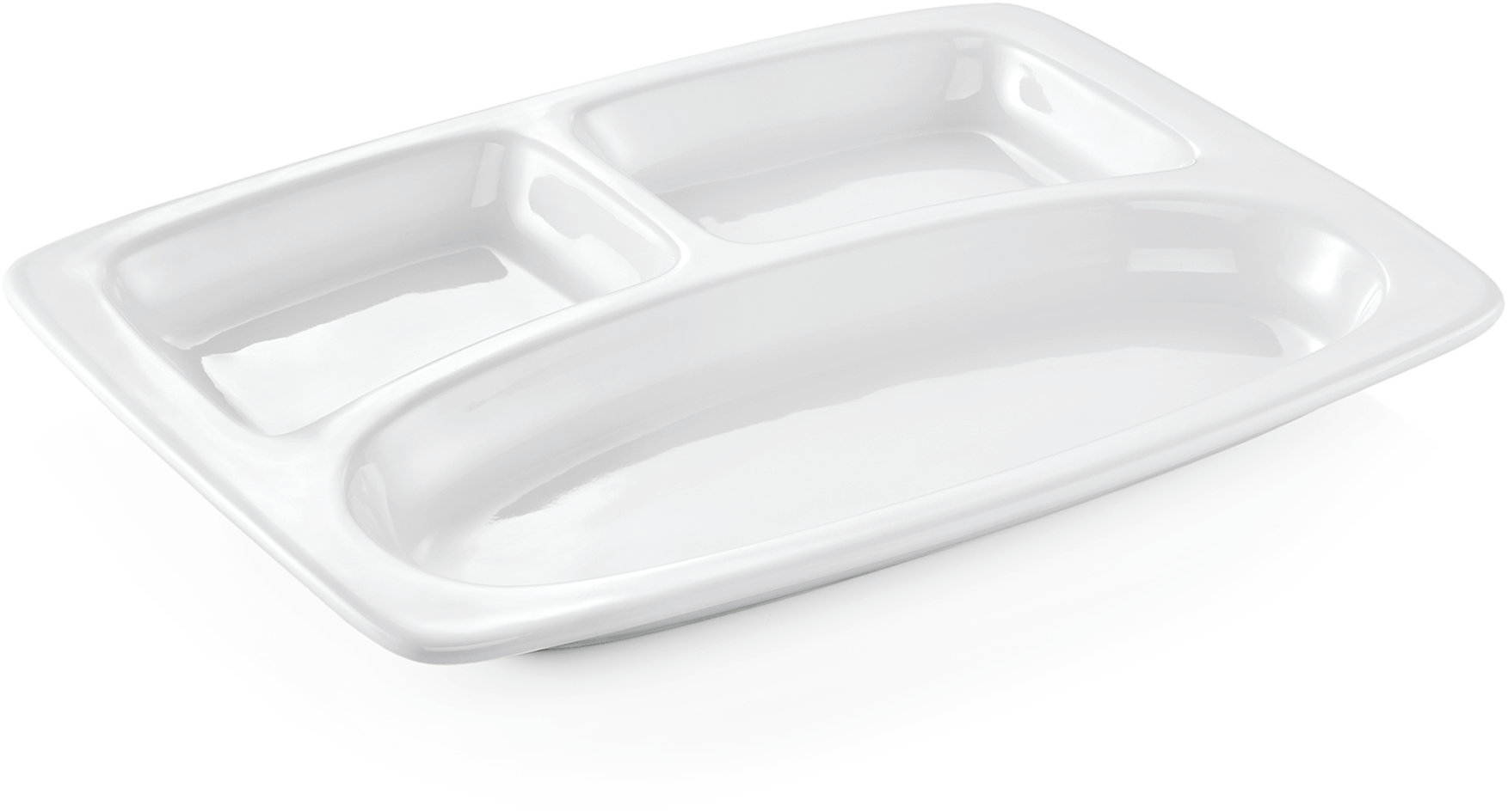 Abteilschale, 3-fach Unterteilung, 30 x 22,5 cm, Porzellan Abteilschale, 3-fach Unterteilung, 30 x 22,5 cm, Porzellan