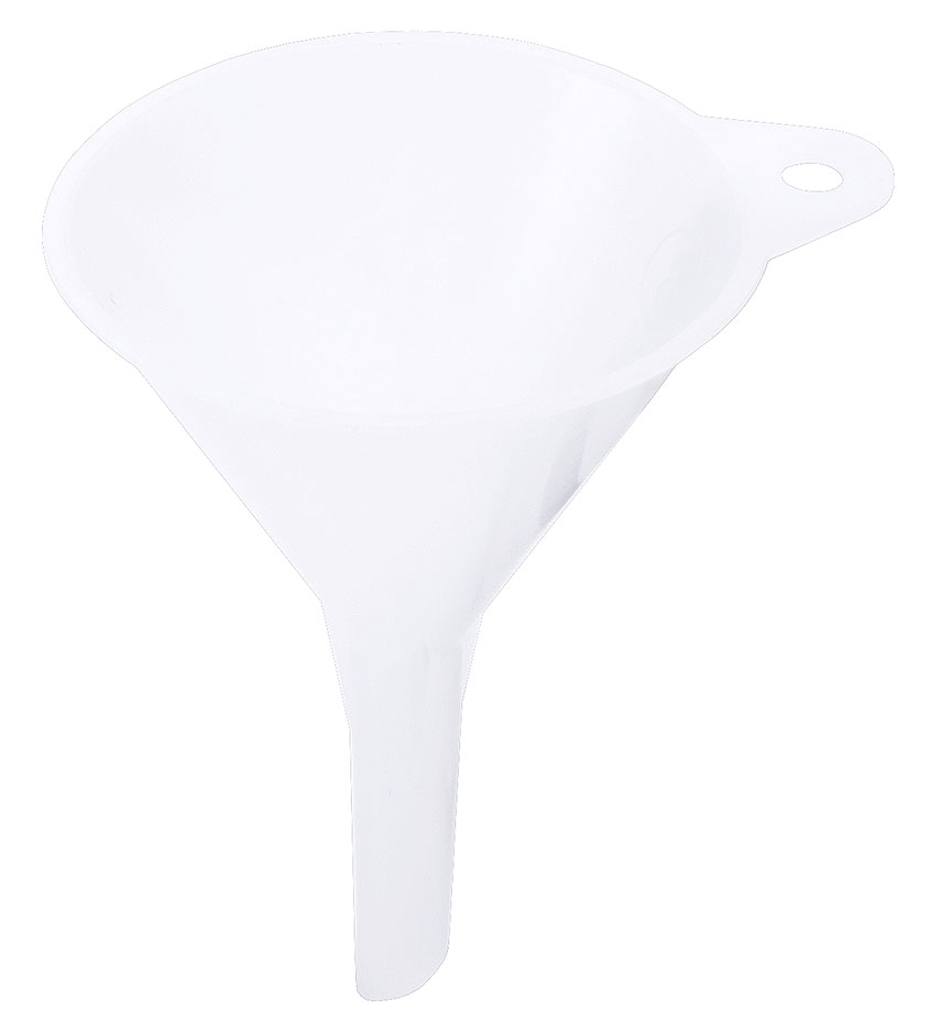 Trichter HD-Polyethylen - Ø Durchlauf 0,6 cm - Ø innen 5,5 cm - Volumen 0,05 Liter