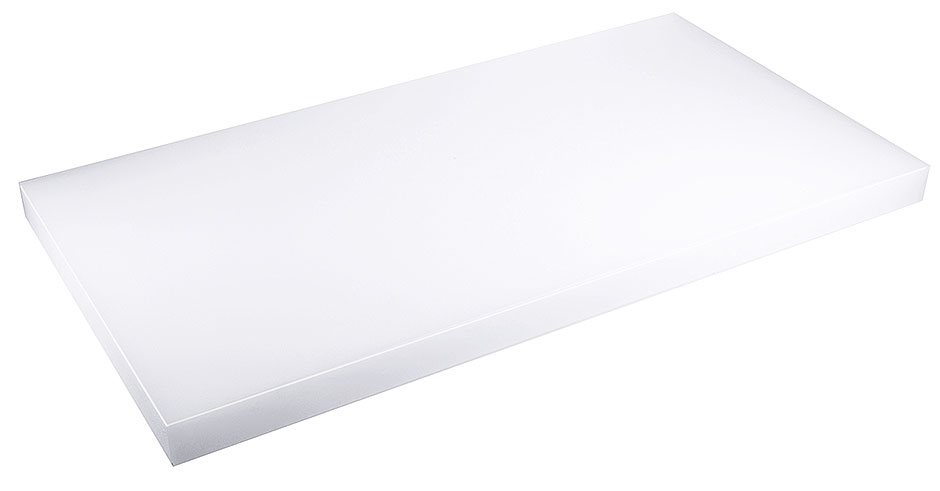 Schneidbrett weiß 75 x 40,0 cm - 4 cm dick - mit Füßchen