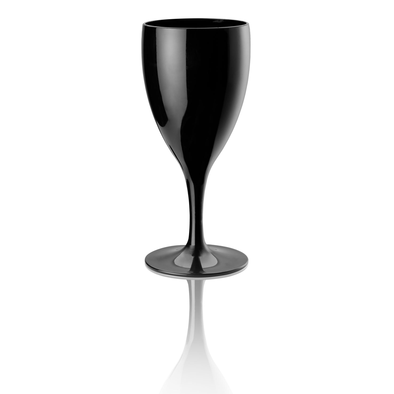 Weinglas, 310 ml, Füllstrich 210 ml, schwarz, Polycarbonat