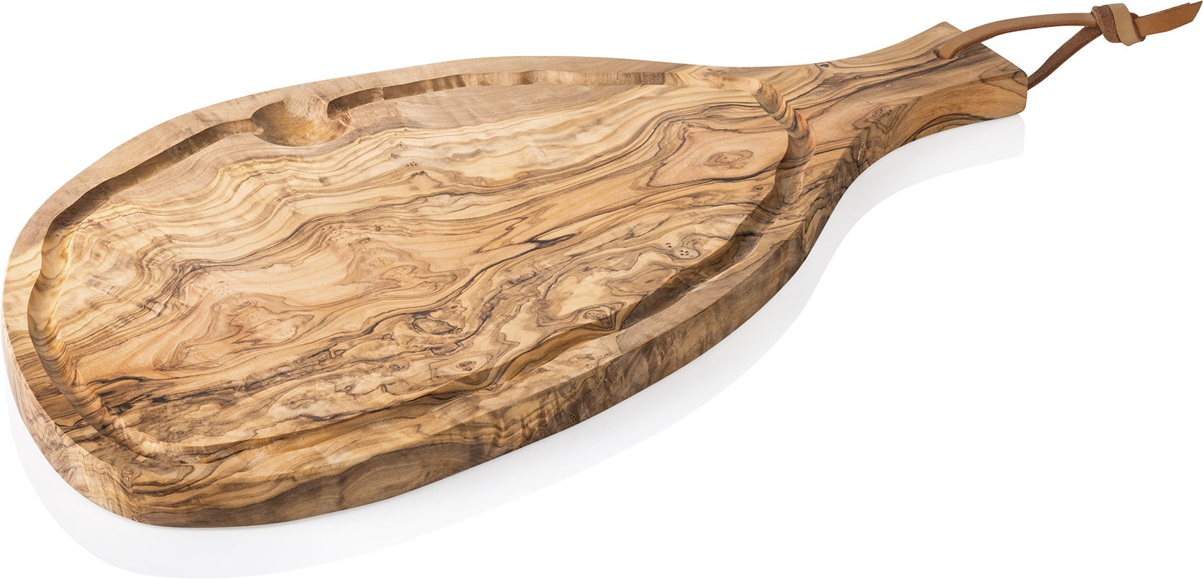 Servierbrett mit Griff 50,0 x 23,0 cm, aus Olivenholz