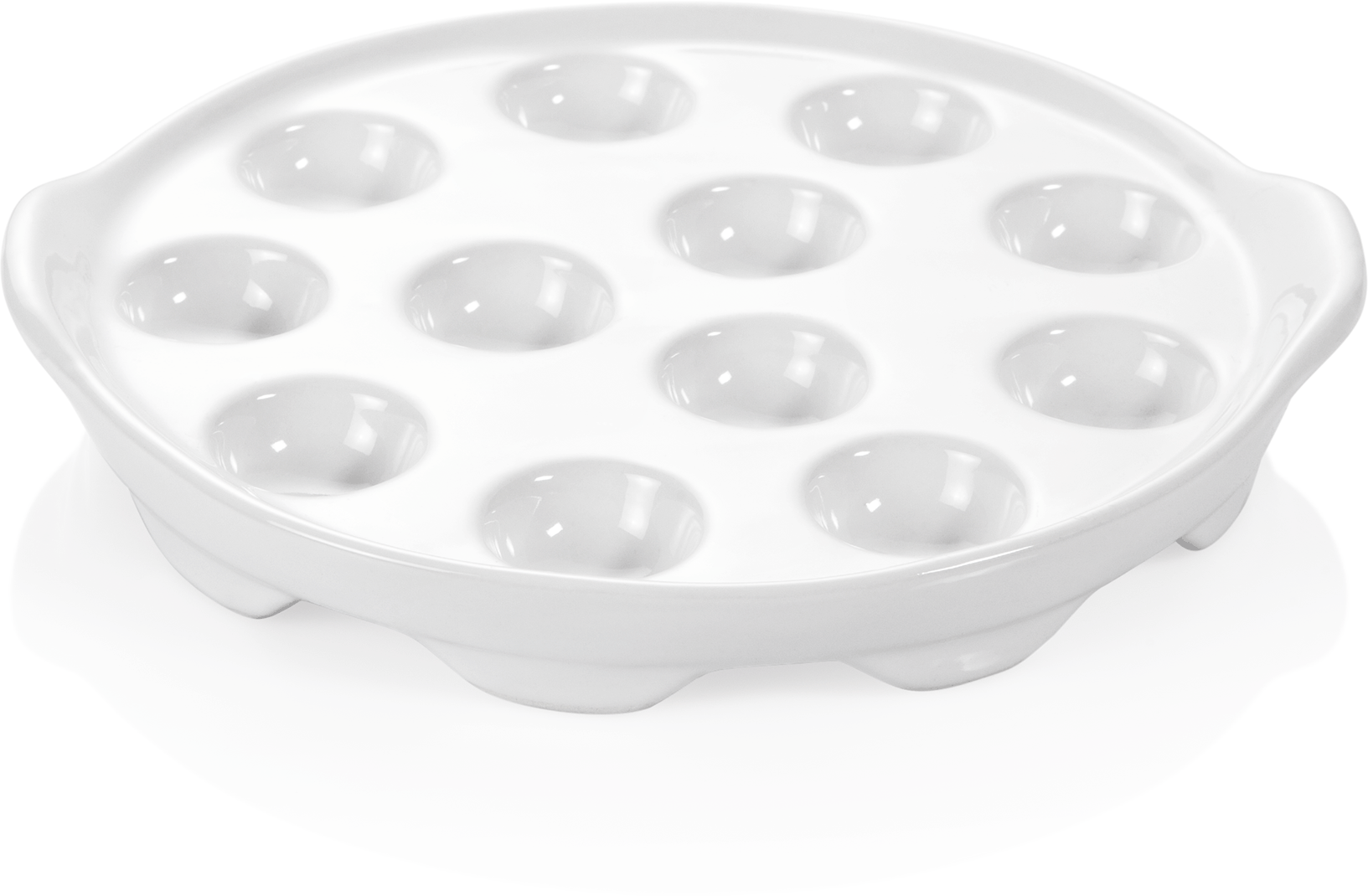 Schneckenpfanne für zwölf Schnecken, Ø 20 cm, Porzellan