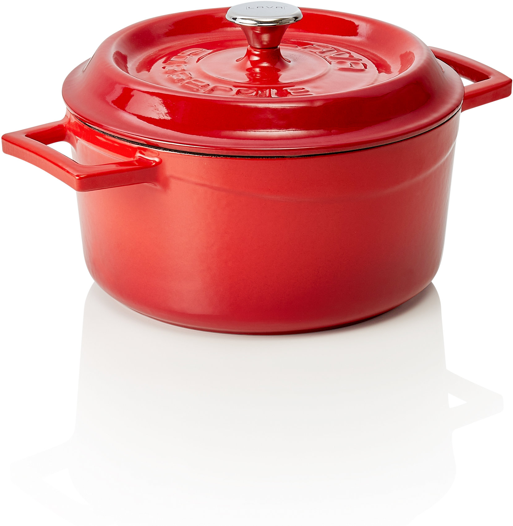 Cocotte LAVA® - Ø 21 cm, in rot, Gusseisen emailliert