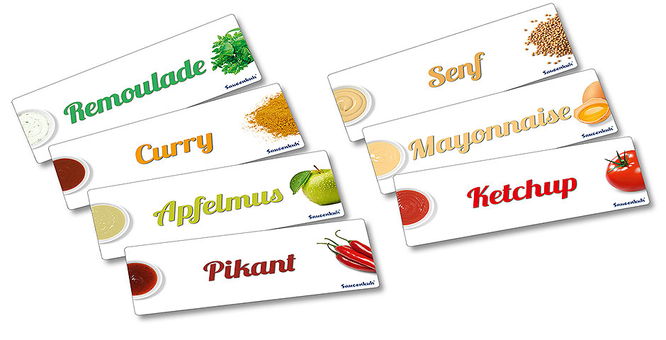 Etiketten Set 7 x Inhalt Saucenkuh
