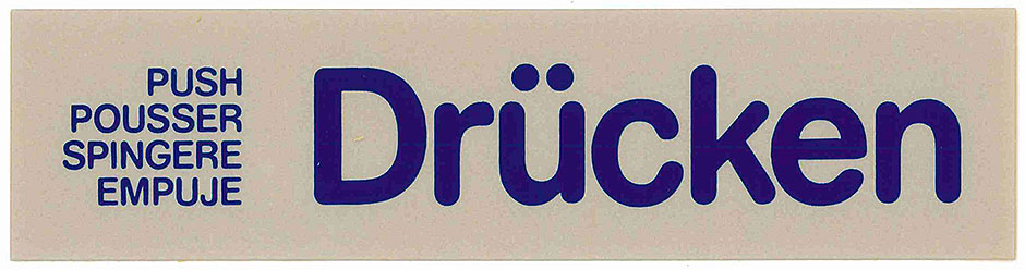 Hinweisschild - Maße 16 x 4 cm - DRÜCKEN
