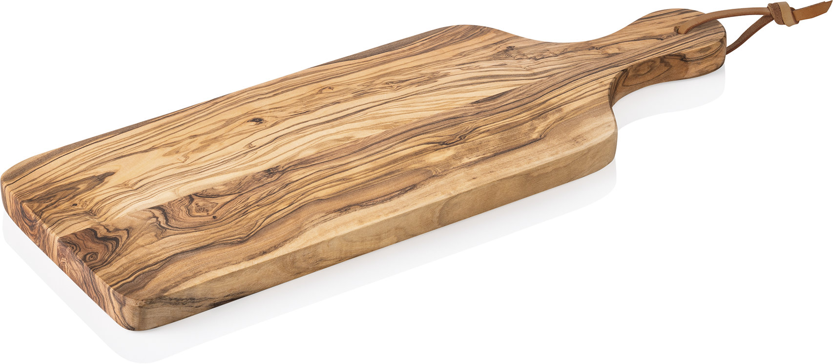 Servierbrett mit Griff 30,0 x 15,0 cm, aus Olivenholz