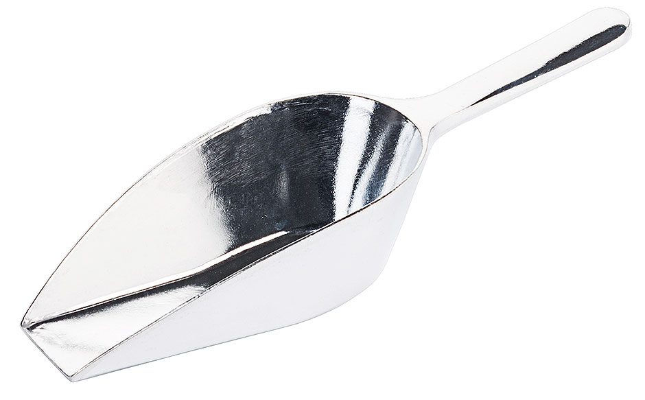 Schaufel aus Aluminium - Maße 10,5 x 5,5 cm - Länge 18,5 cm - Volumen 0,08 Liter