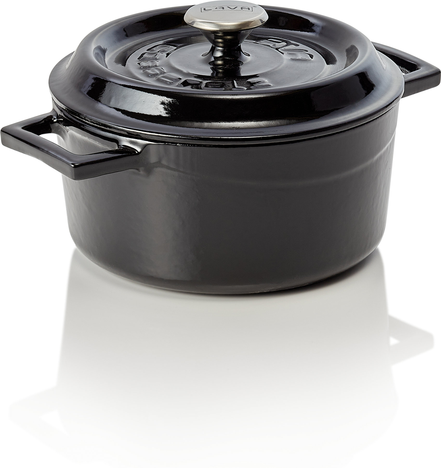 Cocotte LAVA® - Ø 16,5 cm, in schwarz, Gusseisen emailliert