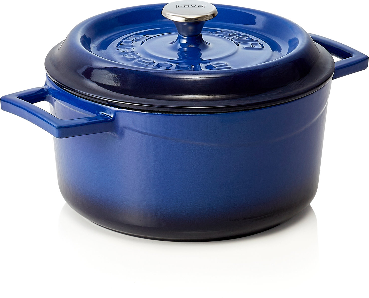 Cocotte LAVA® - Ø 21 cm, in blau, Gusseisen emailliert