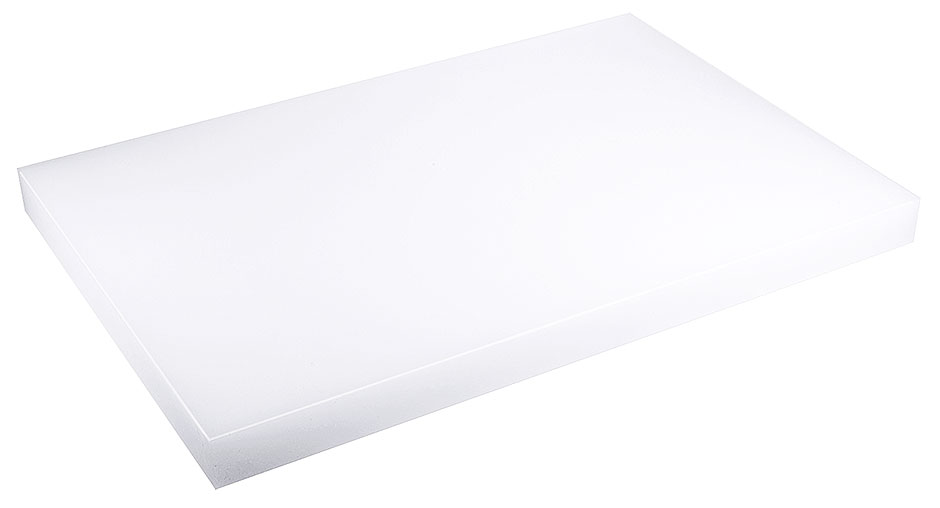 Schneidbrett weiß 60 x 40,0 cm - 4 cm dick - mit Füßchen
