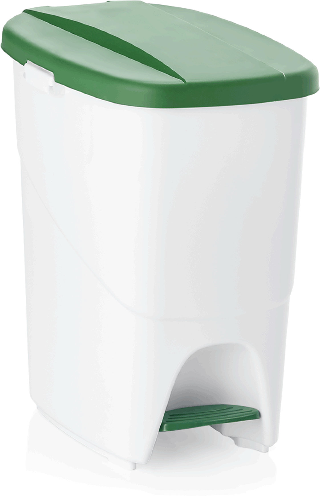 Treteimer mit grünem Deckel, 25 Ltr, Polypropylen Treteimer mit grünem Deckel, 25 Ltr, Polypropylen