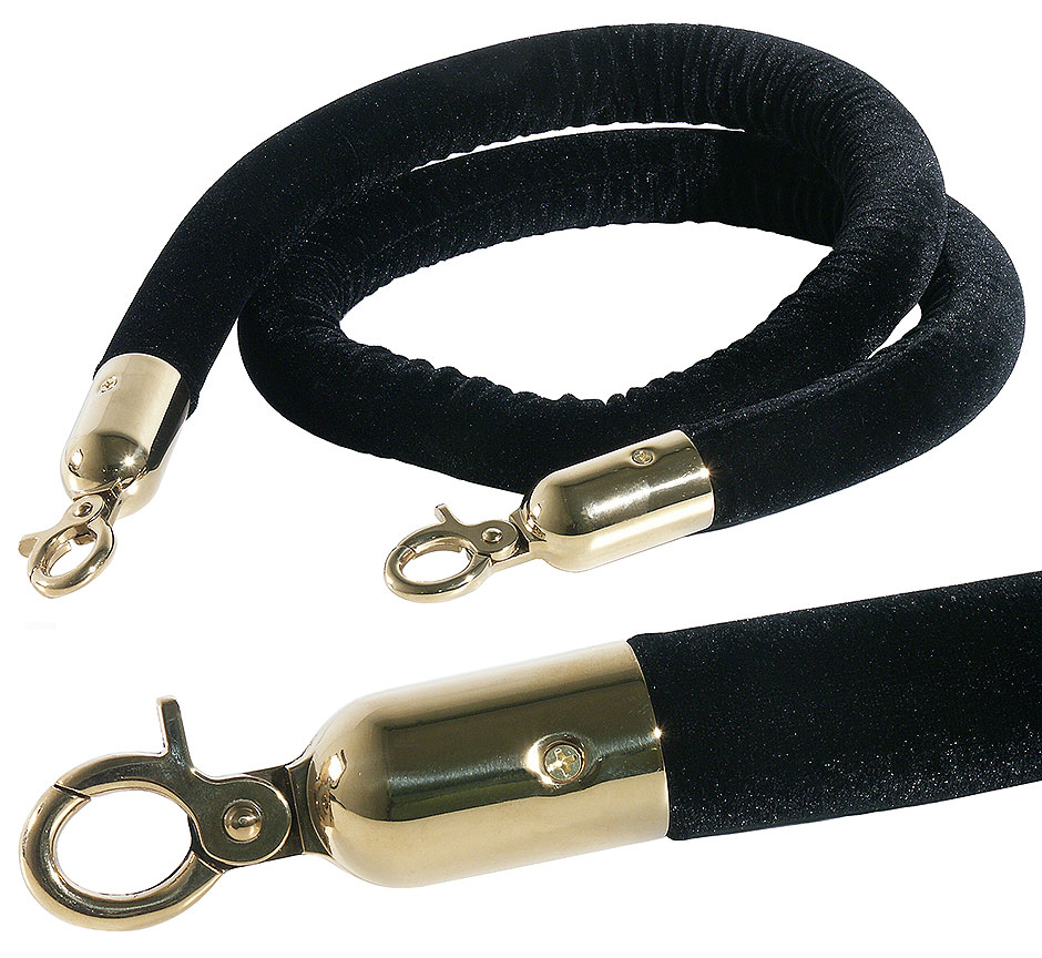 Absperrseil schwarz Ø 3,0 cm - Länge 150,0 cm - samtummantelt