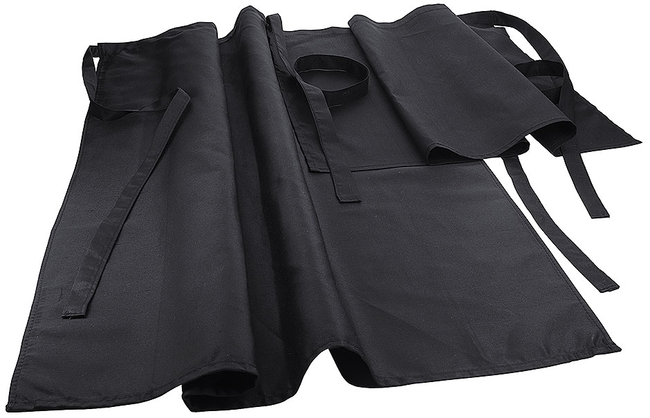 Bistro-Schürze - Vorbinder - Länge 50 cm - Breite 90 cm - Farbe schwarz Bistro-Schürze - Vorbinder - Länge 50 cm - Breite 90 cm - Farbe schwarz
