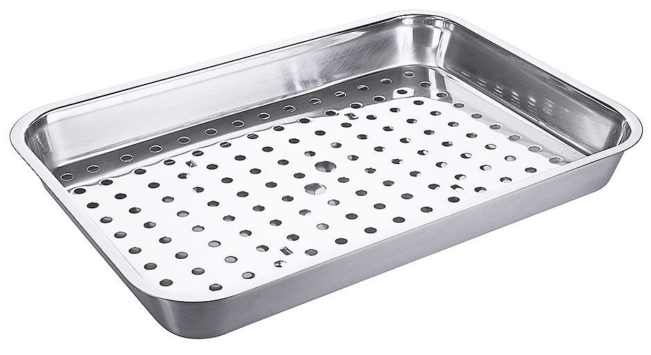 Grillschale mit gelochtem Einsatz - Länge 50 cm