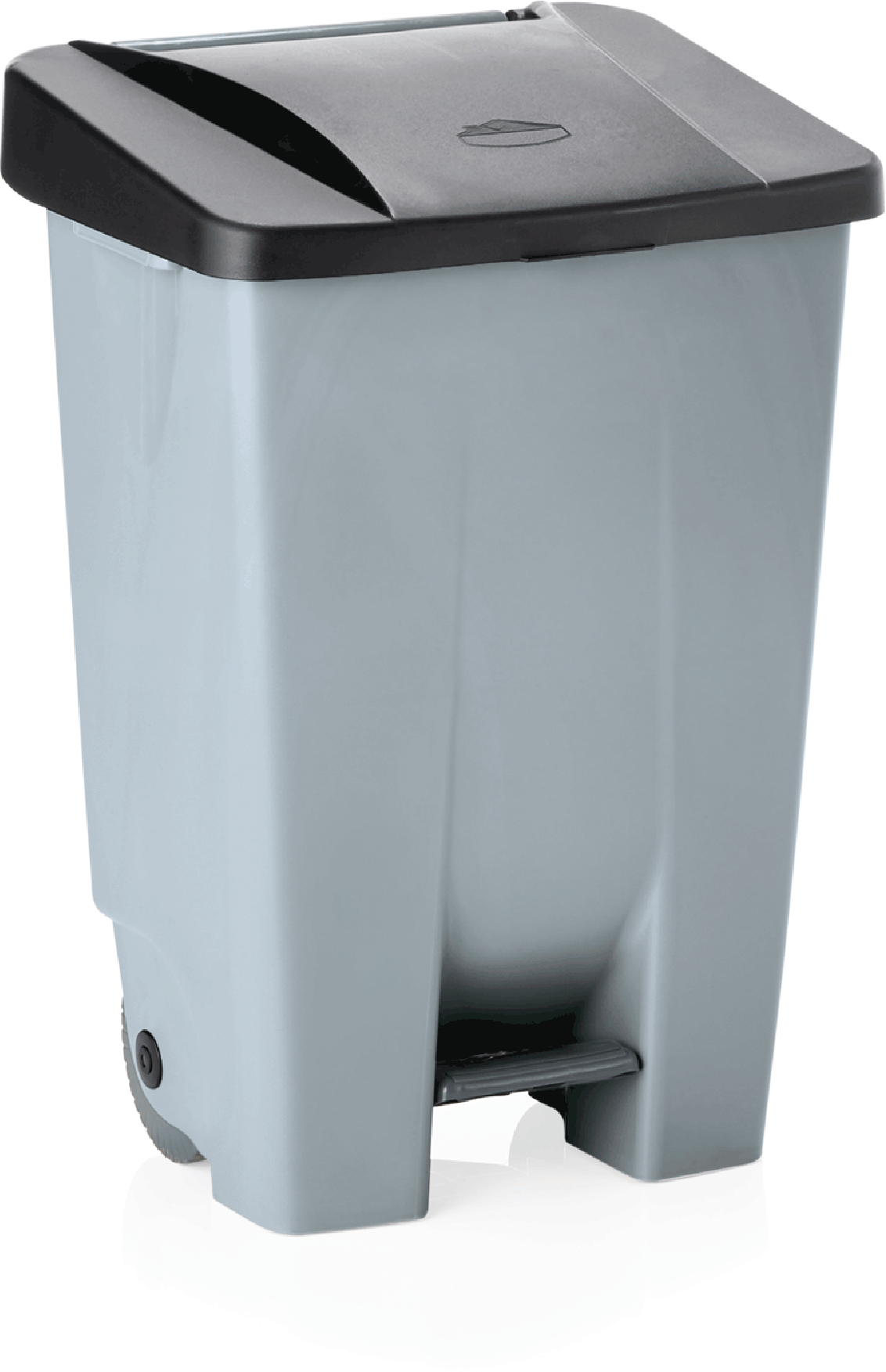 Tretabfallbehälter mit schwarzem Deckel, 80 ltr,, Polyethylen