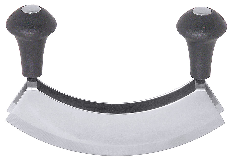 Wiegemesser aus Edelstahl - Länge 17,5 cm - Klingenbreite 3,7 cm - Höhe 12,0 cm Wiegemesser aus Edelstahl - Länge 17,5 cm - Klingenbreite 3,7 cm - Höhe 12,0 cm