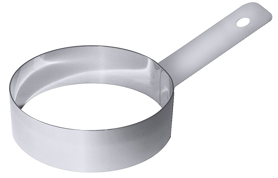 Eierring Ø 12,5 cm - Höhe 2,5 cm - Stiellänge 11,0 cm Eierring Ø 12,5 cm - Höhe 2,5 cm - Stiellänge 11,0 cm