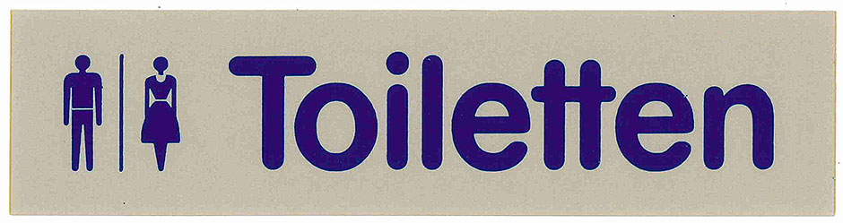 Hinweisschild - Maße 16 x 4 cm - TOILETTEN