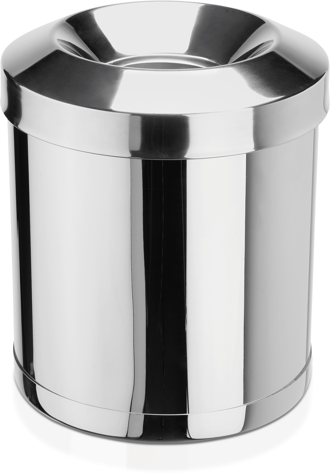 Papierkorb mit Feuerschutzdeckel, 30 cm, silberfarben, Edelstahl Papierkorb mit Feuerschutzdeckel, 30 cm, silberfarben, Edelstahl