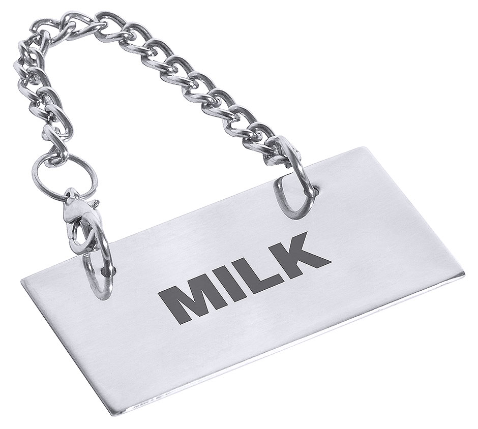 Schild für Kannen: MILK Schild für Kannen: MILK