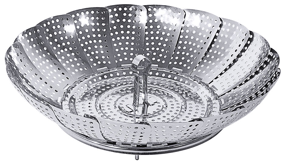 Gemüsedämpfeinsatz für Töpfe min, Ø 18 cm max, Ø 27 cm