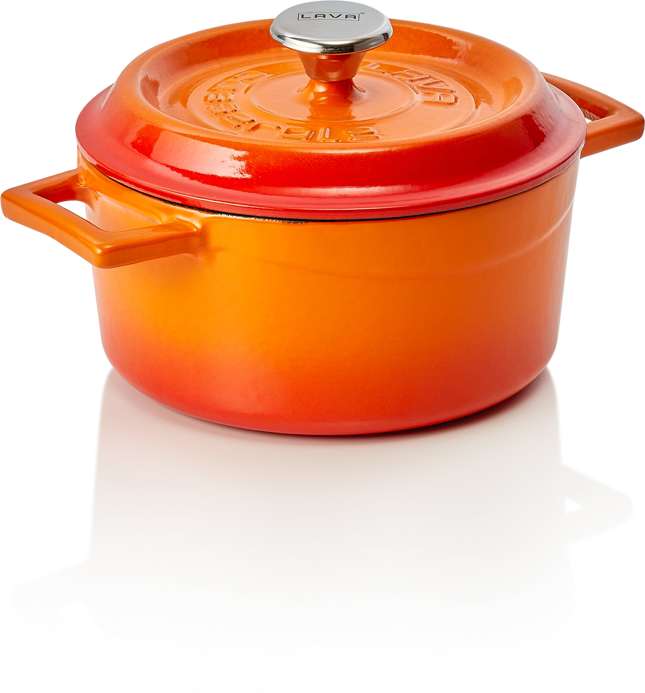 Cocotte LAVA® - Ø 16,5 cm, in orange, Gusseisen emailliert