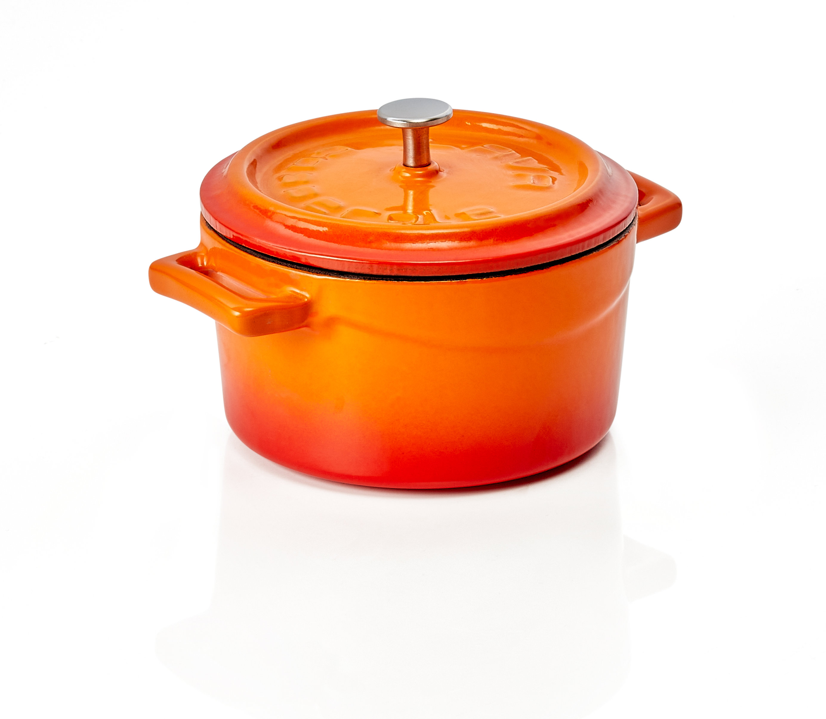 Cocotte LAVA® - Ø 11 cm, in orange, Gusseisen emailliert