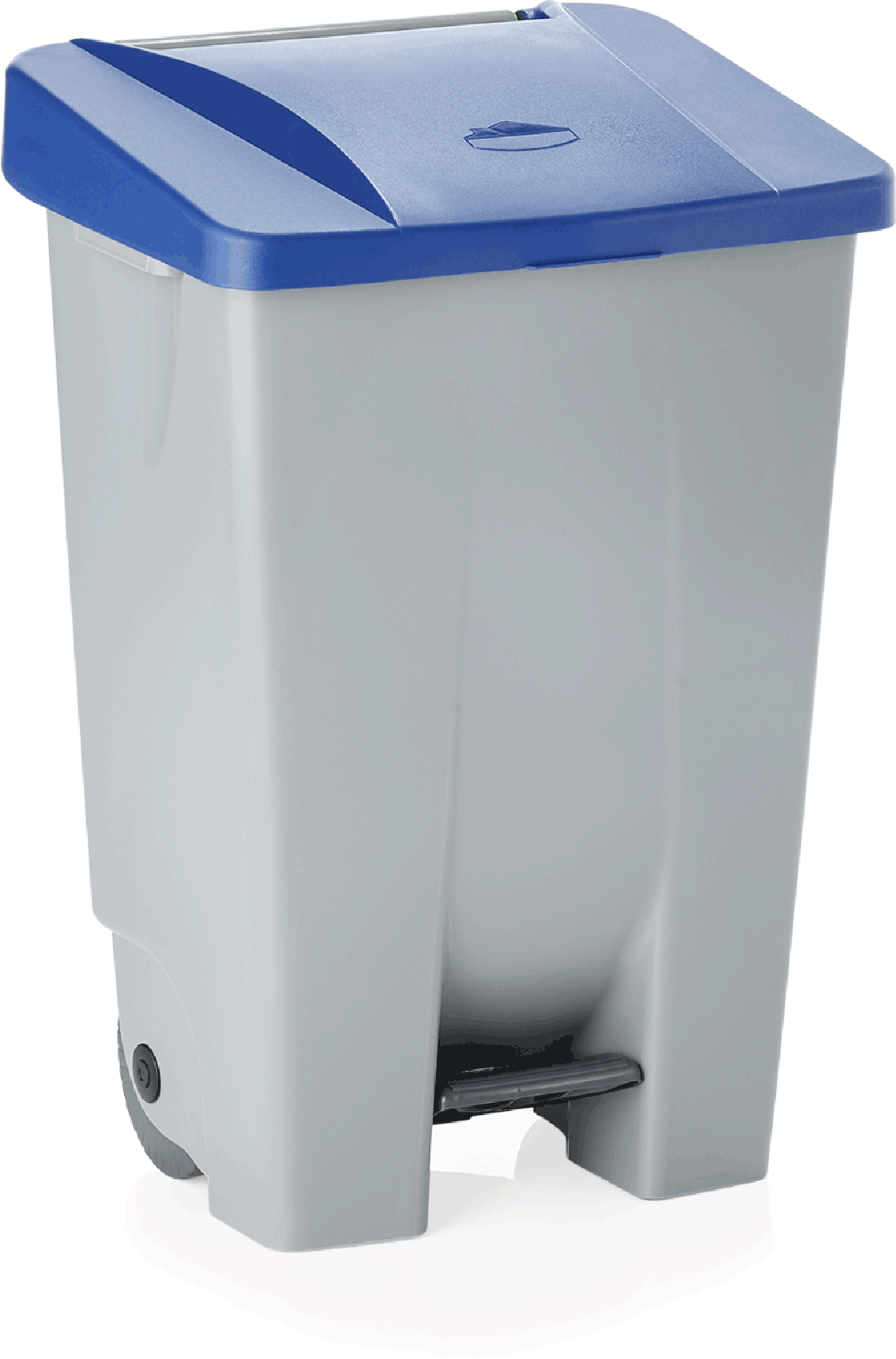 Tretabfallbehälter mit blauem Deckel, 80 ltr,, Polyethylen