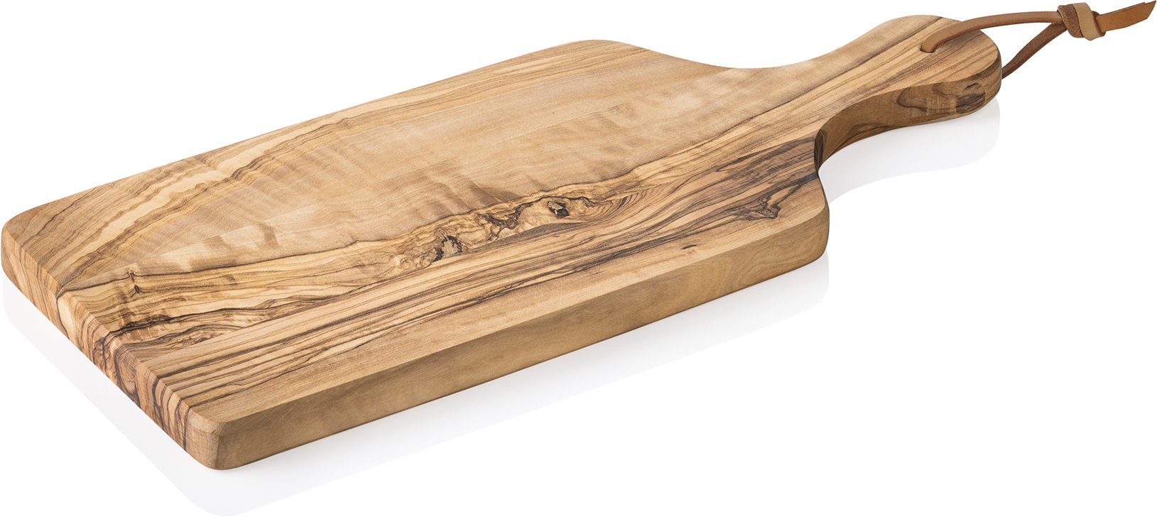 Servierbrett mit Griff 27,0 x 13,0 cm, aus Olivenholz
