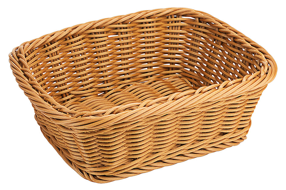 Polyrattan Korb eckig 23 x 18,5 cm - Braun