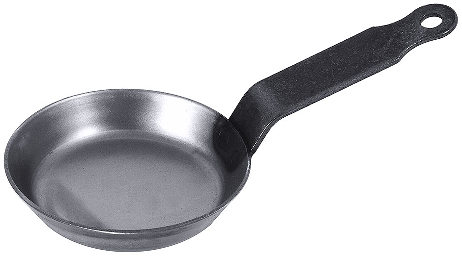 Eisen Blinispfännchen Ø 12 cm - Höhe 2,5 cm - Stiellänge 12,5 cm