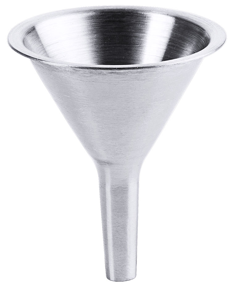 Trichter Ø Durchlauf 1,0 cm - Ø innen 4,5 cm - Höhe 7,0 cm - Volumen 0,02 Liter