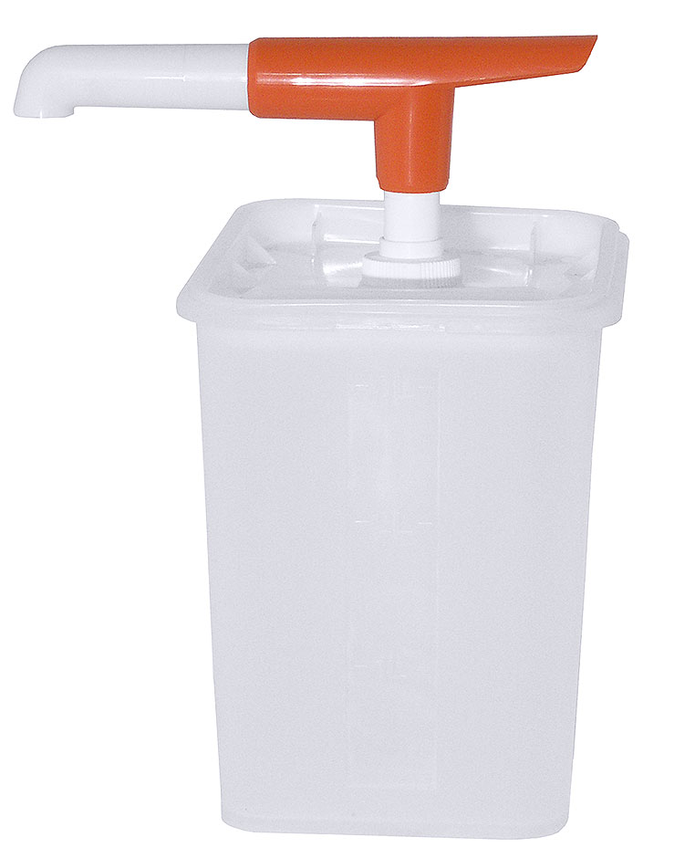 Dispenser aus PE - Inhalt 5,0 Liter - Maße 20 cm - Höhe 48 cm