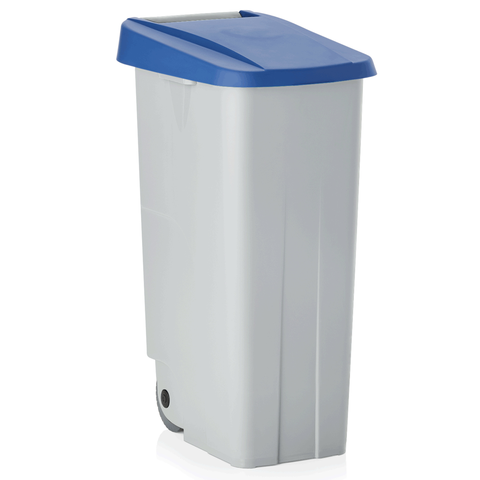 Abfallbehälter mit blauem Deckel, 110 ltr., Polypropylen