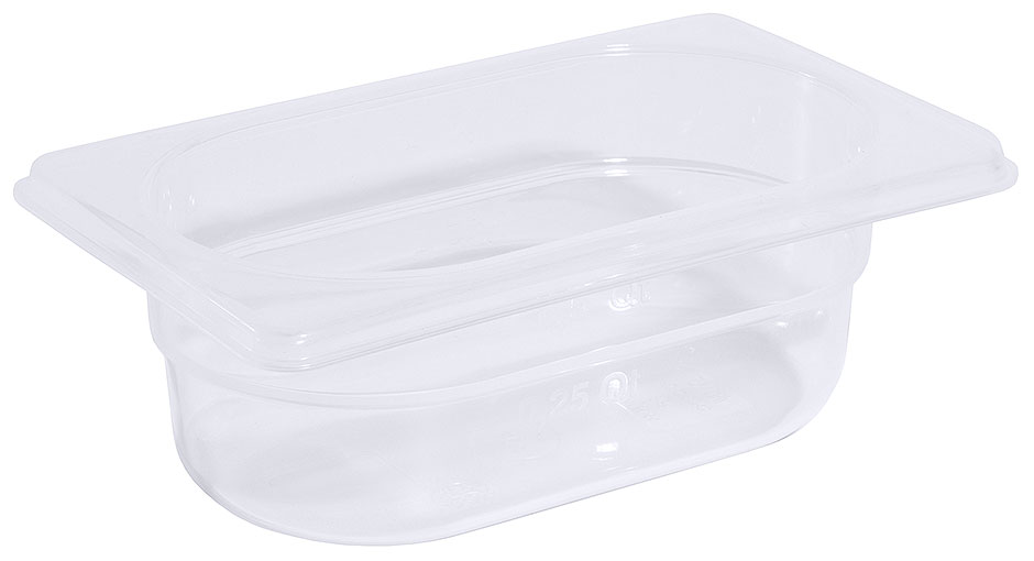 GN Behälter 1/9 - Polypropylen - 65 mm tief - Volumen 0,5 Liter GN Behälter 1/9 - Polypropylen - 65 mm tief - Volumen 0,5 Liter