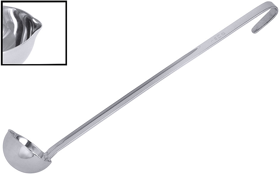 Dosier-, Servier- Milchkelle Ø 9,0 cm - Stiellänge 32,0 cm - Volumen 0,200 Liter Dosier-, Servier- Milchkelle Ø 9,0 cm - Stiellänge 32,0 cm - Volumen 0,200 Liter