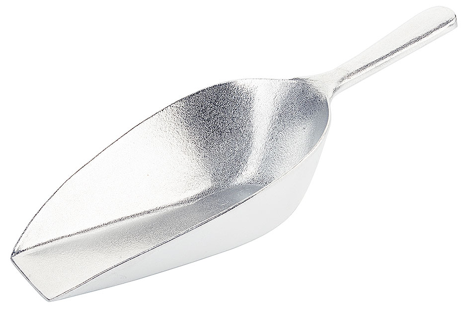 Schaufel aus Aluminium - Maße 22,0 x 13,5 cm - Länge 35,0 cm - Volumen 0,75 Liter