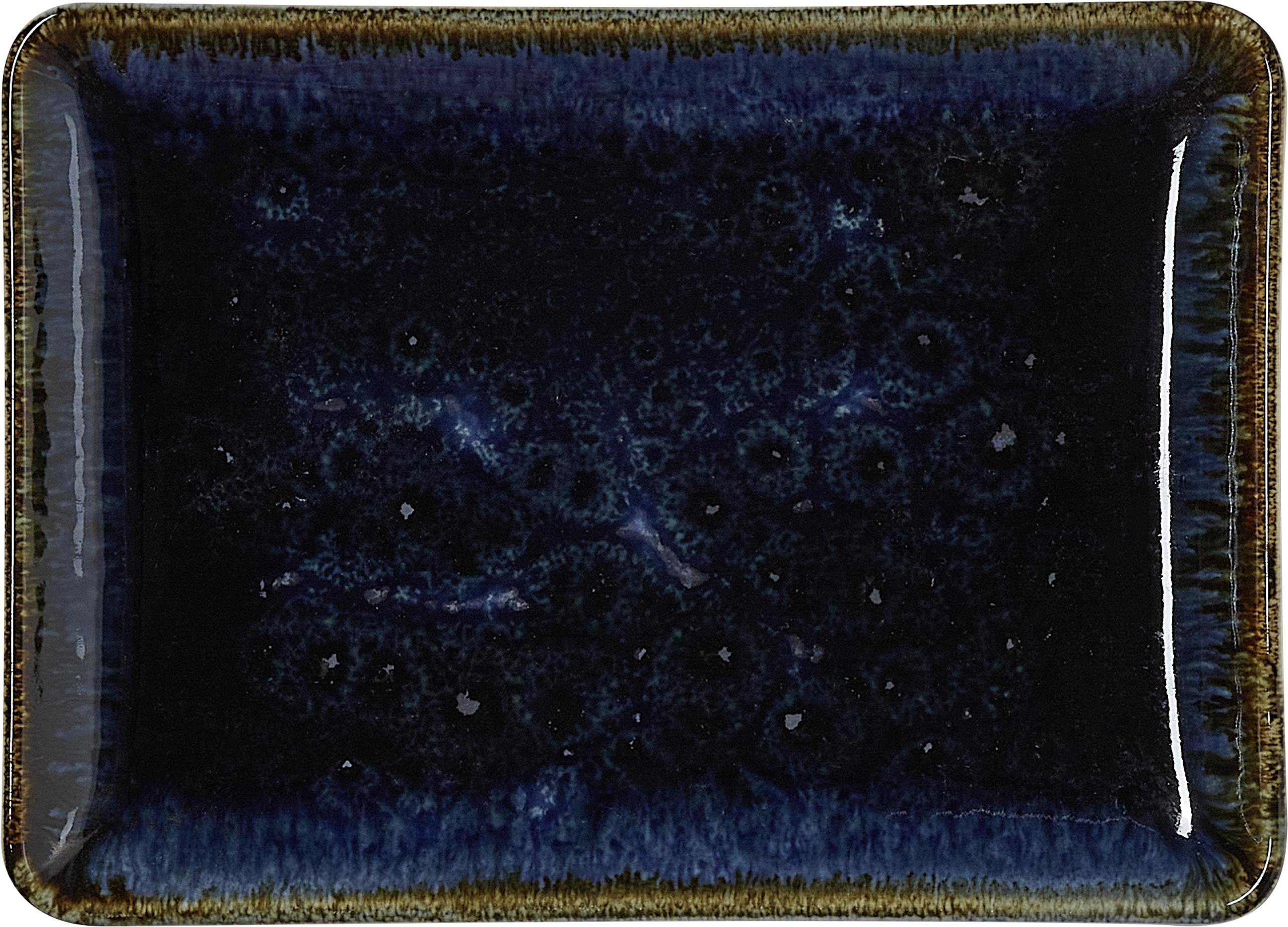 Teller, flach, 18 x 13 cm, Serie dark ocean, Porzellan