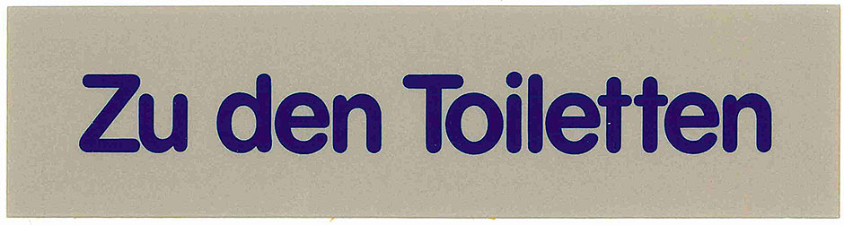 Hinweisschild - Maße 16 x 4 cm - ZU DEN TOILETTEN