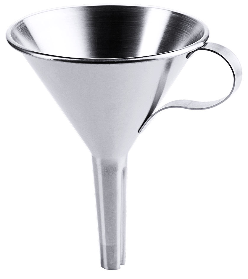 Trichter Ø Durchlauf 1,5 cm - Ø innen 9,0 cm - Höhe 12,0 cm - Volumen 0,10 Liter