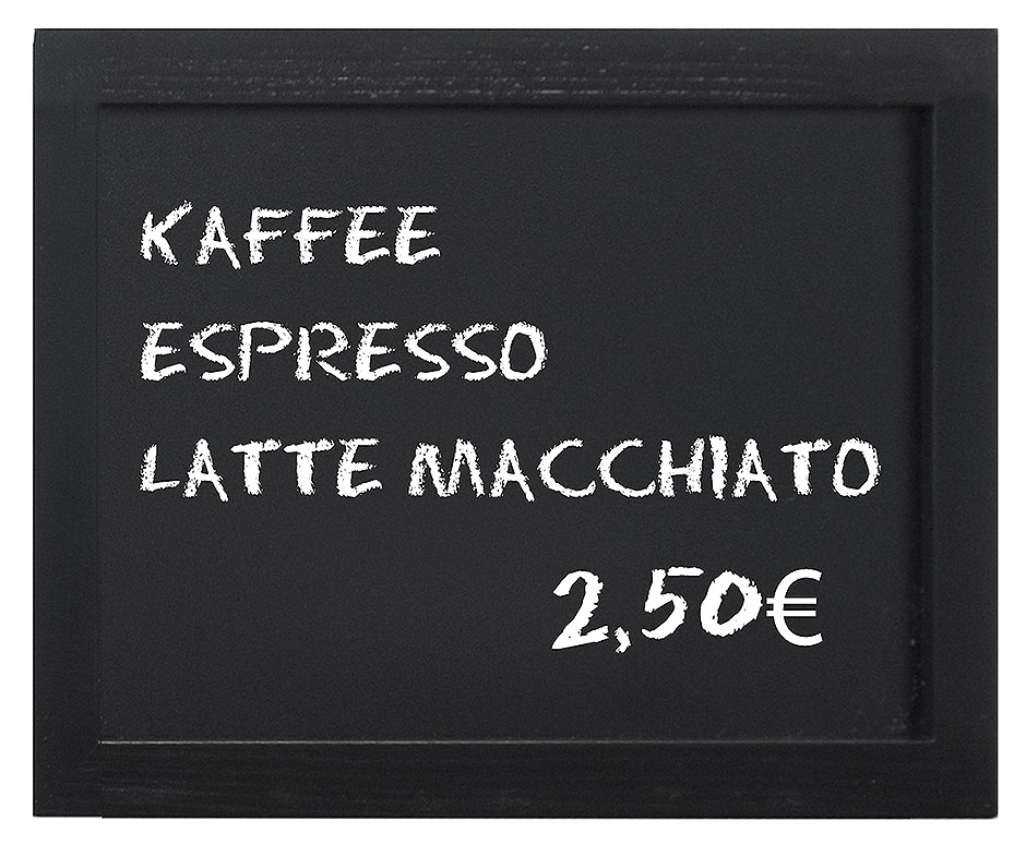 Werbetafeln WANDTAFEL schwarz - Länge 40 cm - Breite 30 cm