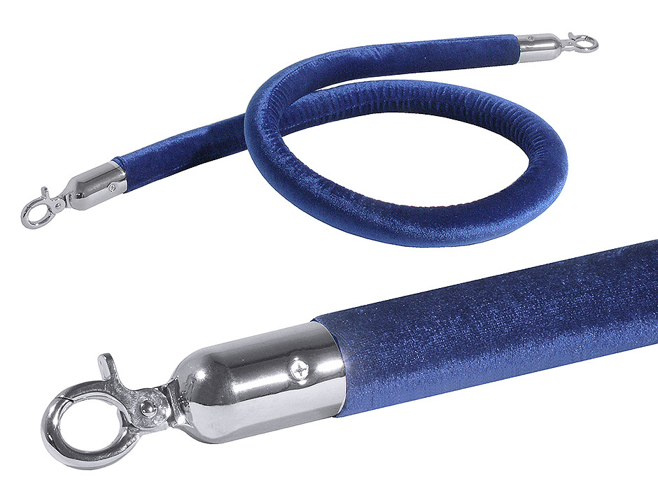 Absperrseil blau Ø 3,0 cm - Länge 150,0 cm - samtummantelt Absperrseil blau Ø 3,0 cm - Länge 150,0 cm - samtummantelt