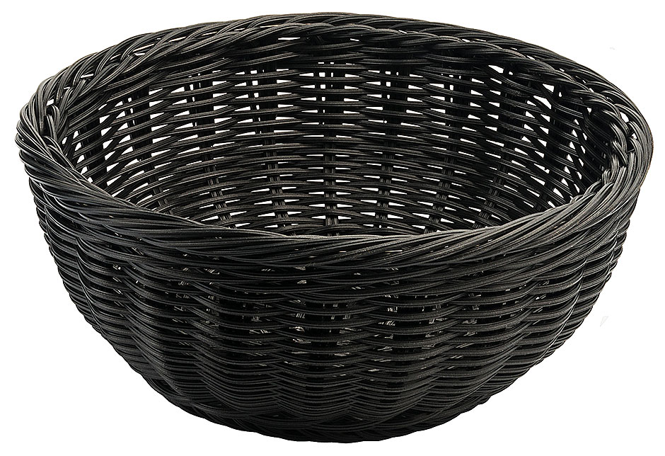 Polyrattan Korb rund Ø 25 cm - schwarz Polyrattan Korb rund Ø 25 cm - schwarz