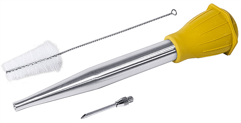 Bratensaftspritze mit Bürste Ø 2,3 cm - Länge 32,0 cm - Volumen 0,05 Liter Bratensaftspritze mit Bürste Ø 2,3 cm - Länge 32,0 cm - Volumen 0,05 Liter